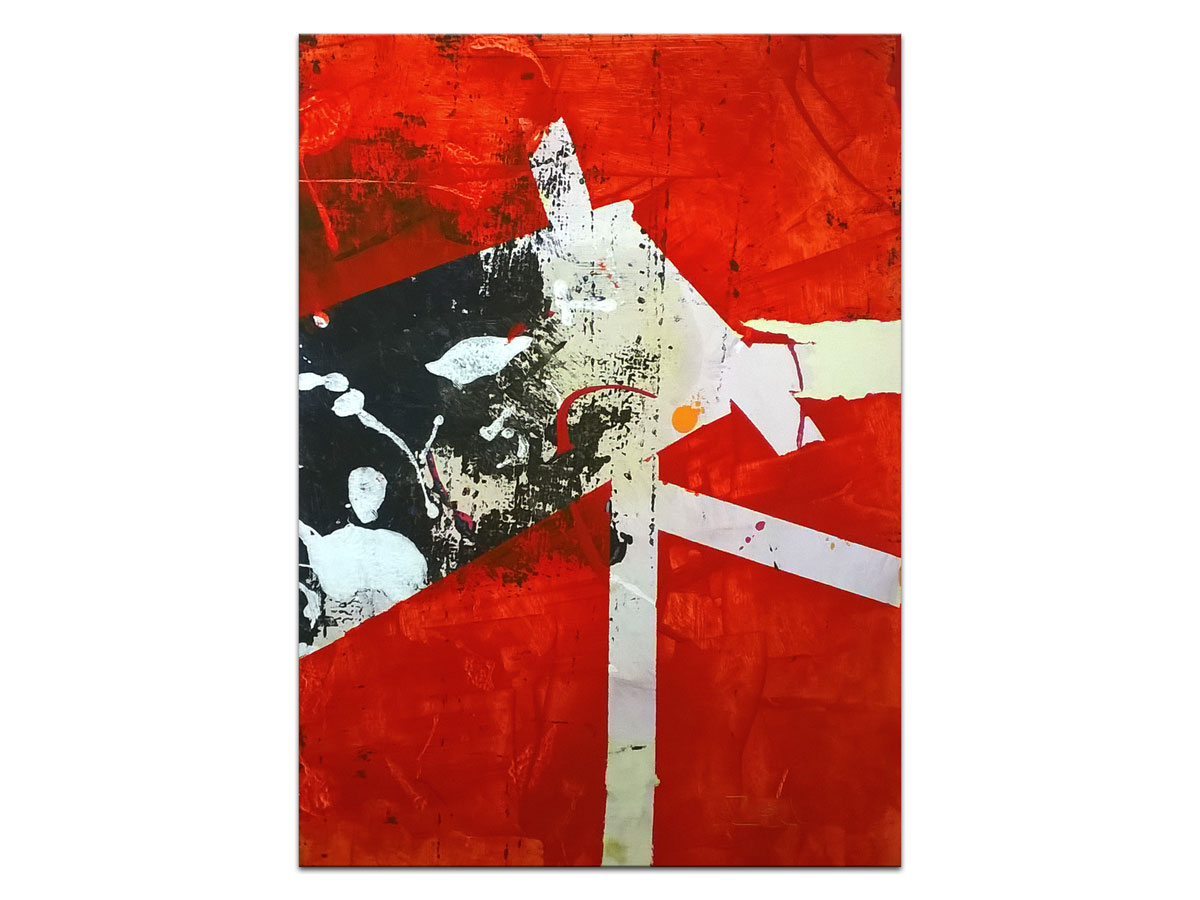 Umjetnine u galeriji MAG - moderna apstraktna slika Rottweiler akril na kartonu 26x19 cm