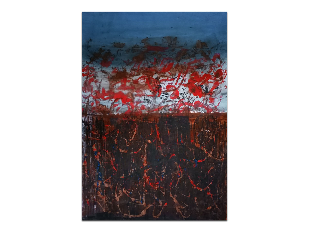 Galerije slika MAG - originalna apstraktna slika Zbivanja ispod površine akril na hameru 100x70 cm
