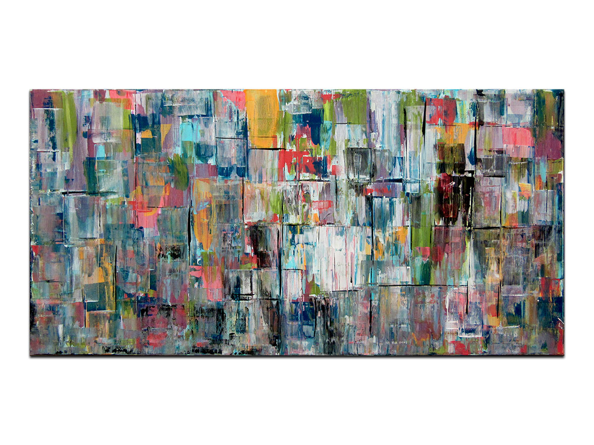 Moderne slike u galeriji MAG - apstraktna slika Slojevi nježnosti akril na napetom platnu 140x70 cm