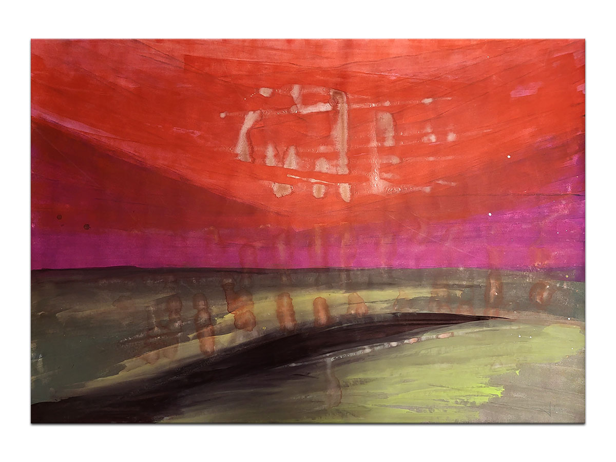 Moderne slike u galeriji MAG - apstraktna slika Ljetni zalazak akril na hameru 100x70 cm