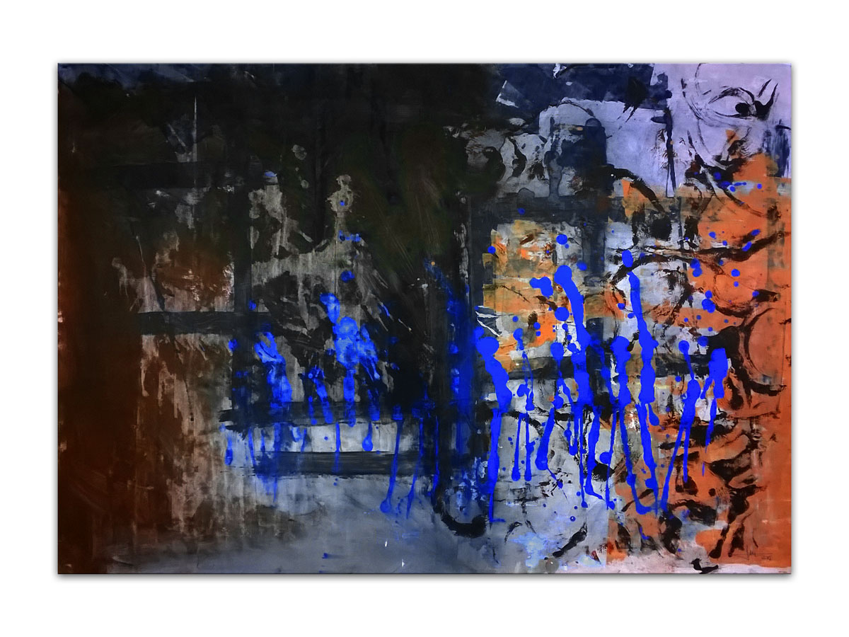 Galerija umjetnina Split - MAG galerija - originalna apstraktna slika Kročimo u noć akril na hameru 100x70 cm