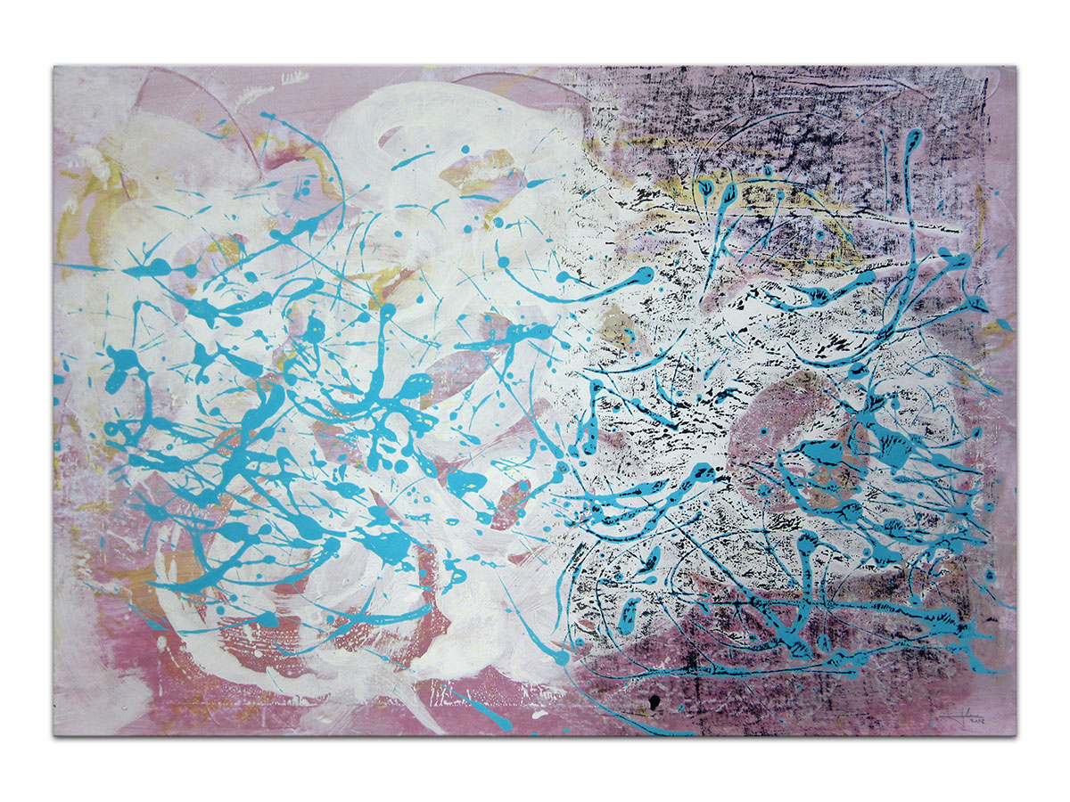 Moderne slike u galeriji MAG - apstraktna slika Tirkizni koralji akril na hameru 100x70 cm