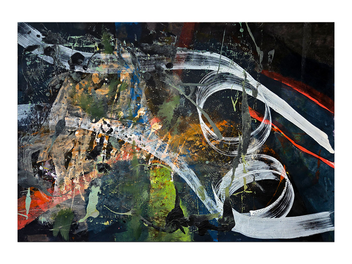 Moderne slike u galeriji MAG - apstraktna slika Reljef obećanog sunca akril na hameru 100x70 cm