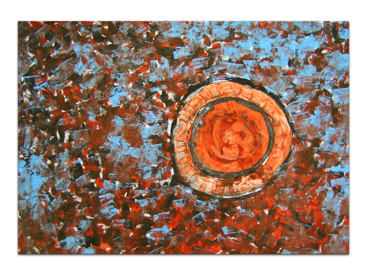 Prodajna izložba slika u galeriji MAG - apstraktna slika Solsticij Akril na hameru 100x70 cm