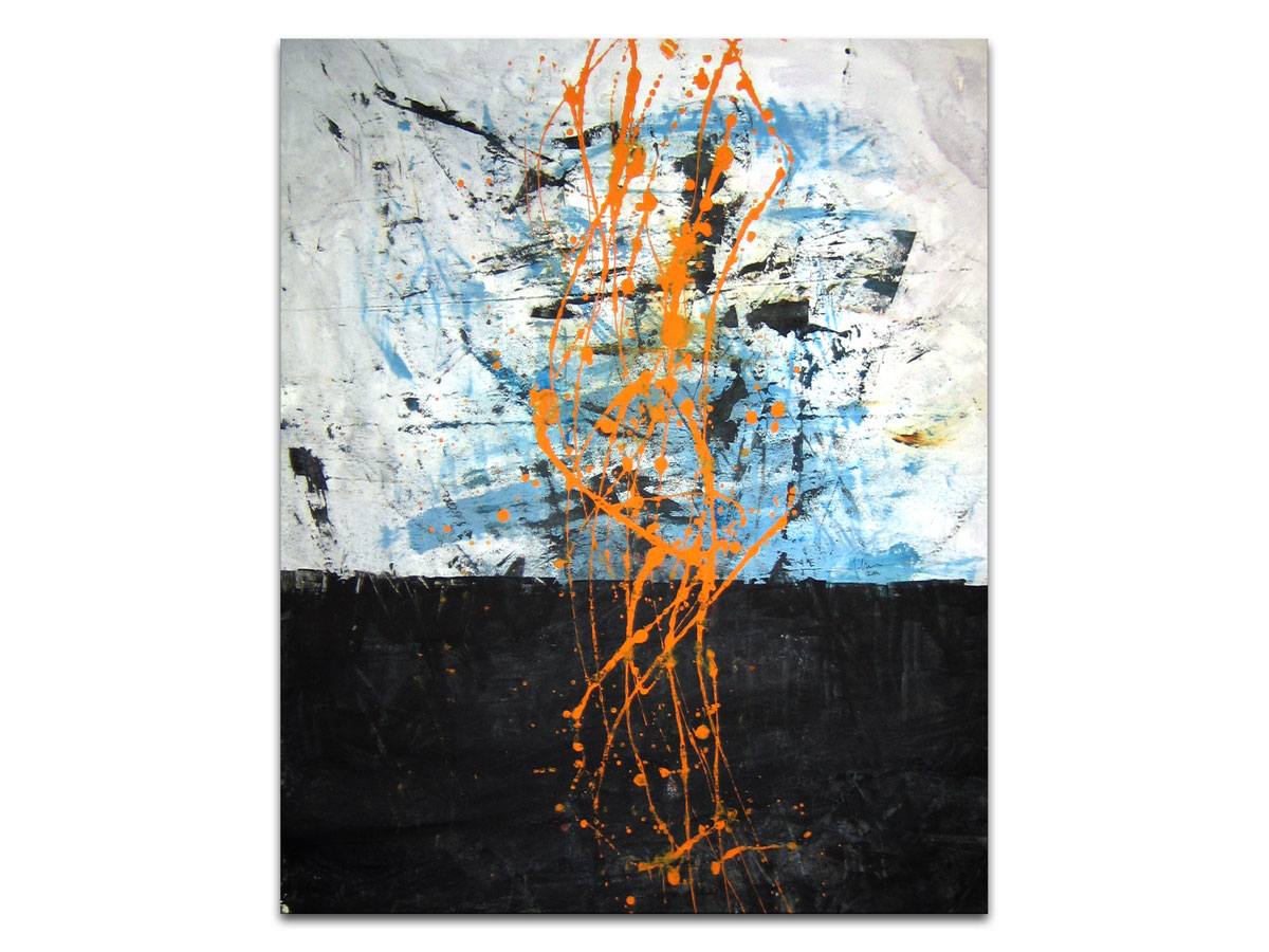 Ideje za uređenje stana slikama iz galerije MAG - Narančasti vrtlog - apstraktna slika na platnu 80x65 cm