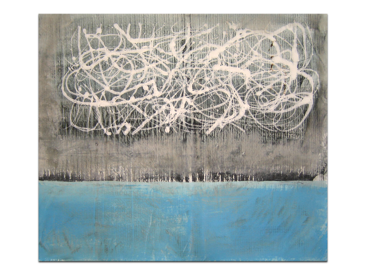 Umjetnička galerija Split - MAG galerija - originalna apstraktna slika Tihe obale akril na platnu 100x85 cm