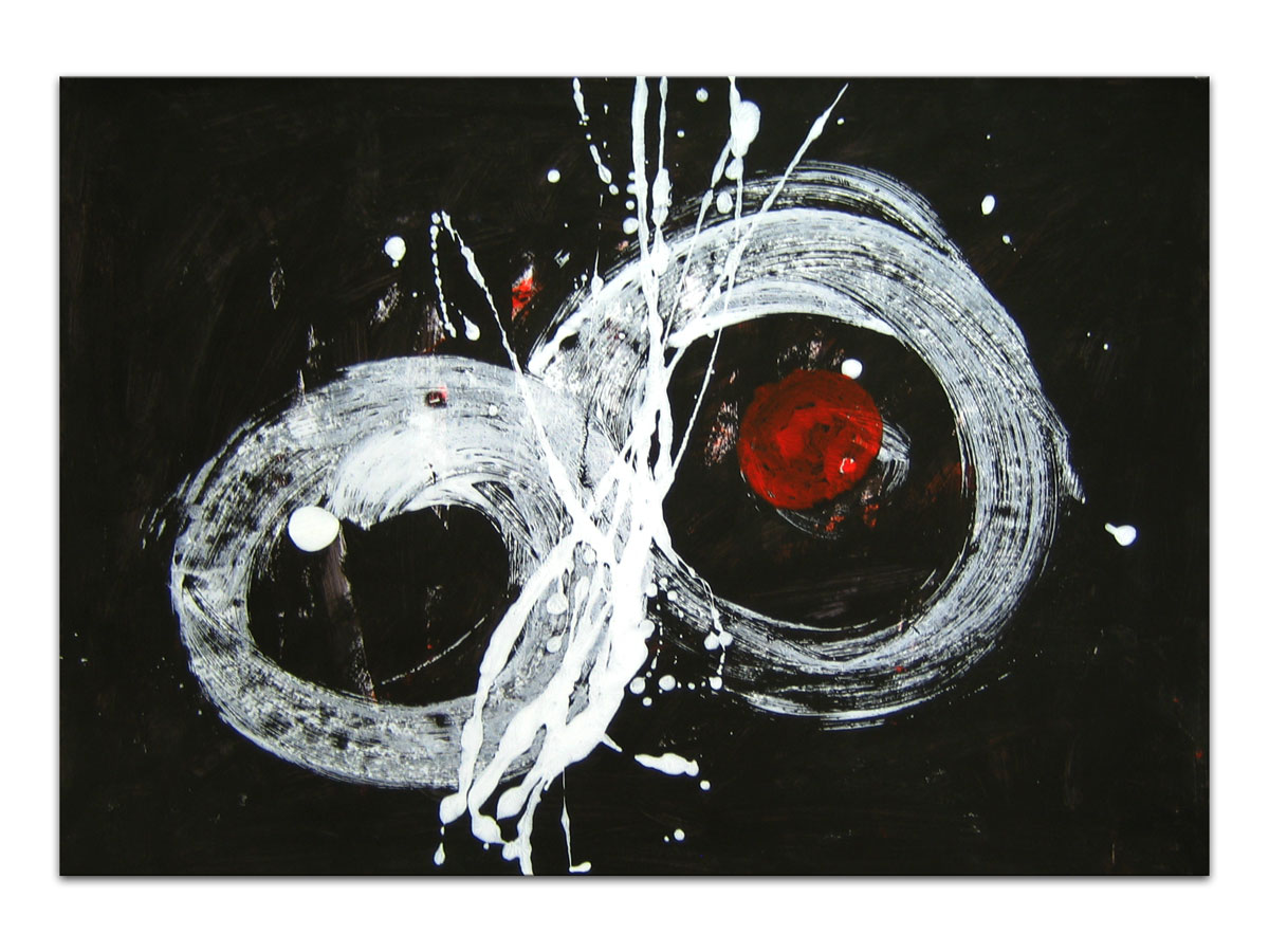 Galerija slika Osijek MAG - apstraktna slika Red dot Akril na hameru 100x70 cm