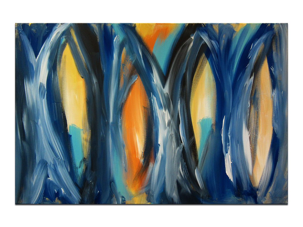 Moderne slike u galeriji MAG - apstraktna slika Ushit plavetnila II akril na napetom platnu 120x80 cm