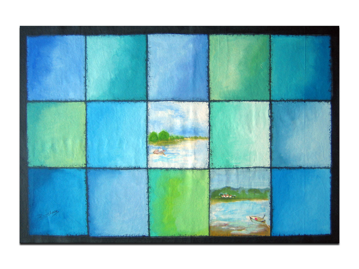 Umjetnička galerija slika MAG - Moja plavetnila - moderna slika na platnu 80x55 cm