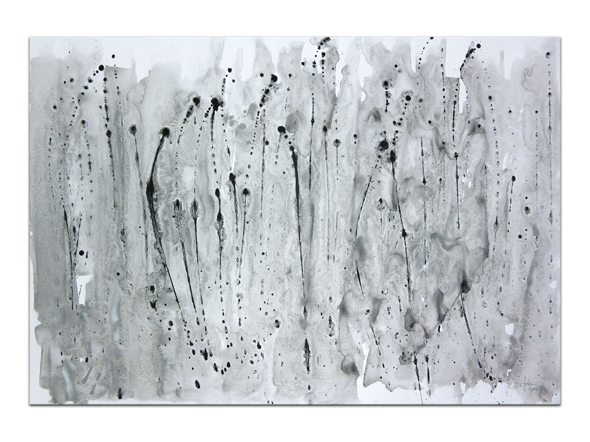 Moderne slike u galeriji MAG - apstraktna slika Crna kiša akril na hameru 100x70 cm