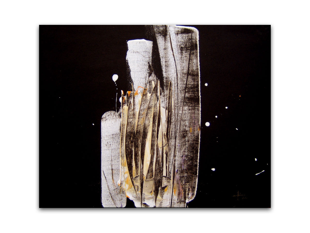 Moderna umjetnost Originalna apstraktna slika - Tragovi u noci - Akril na platnu