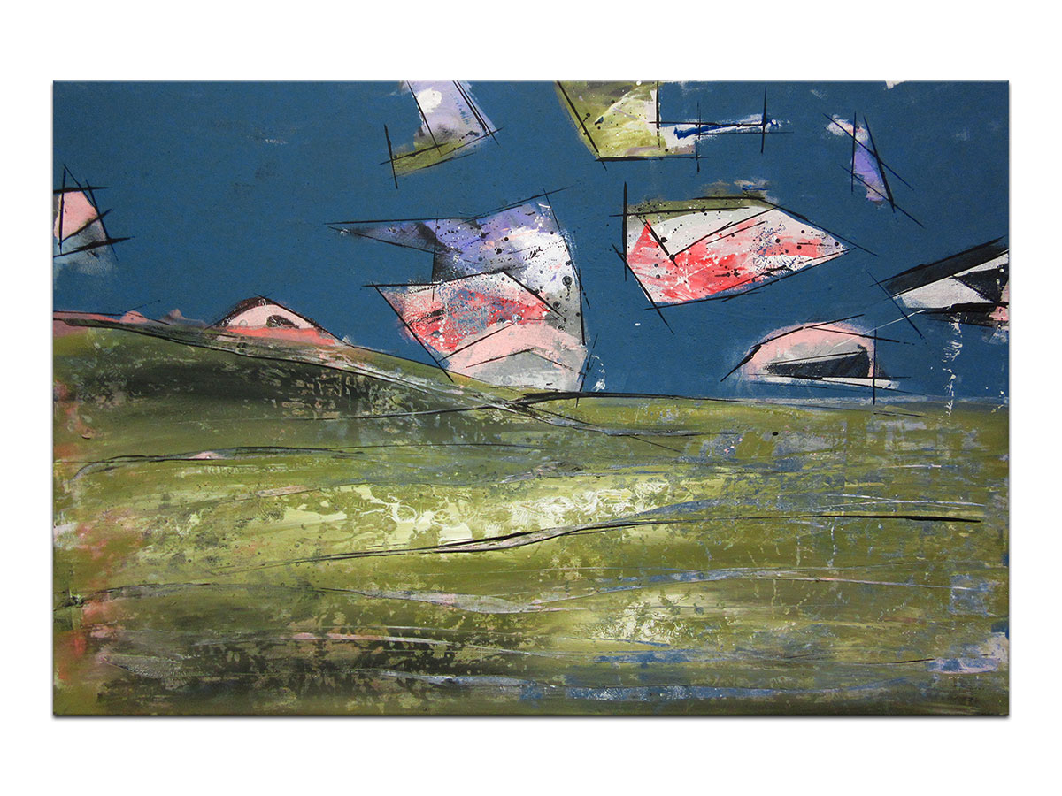 Moderne slike u galeriji MAG - apstraktna slika Pejzaži budućnosti V akril na napetom platnu 120x80 cm