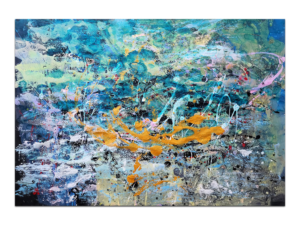 Moderne slike u galeriji MAG - apstraktna slika Nevera III akril na hameru 100x70 cm