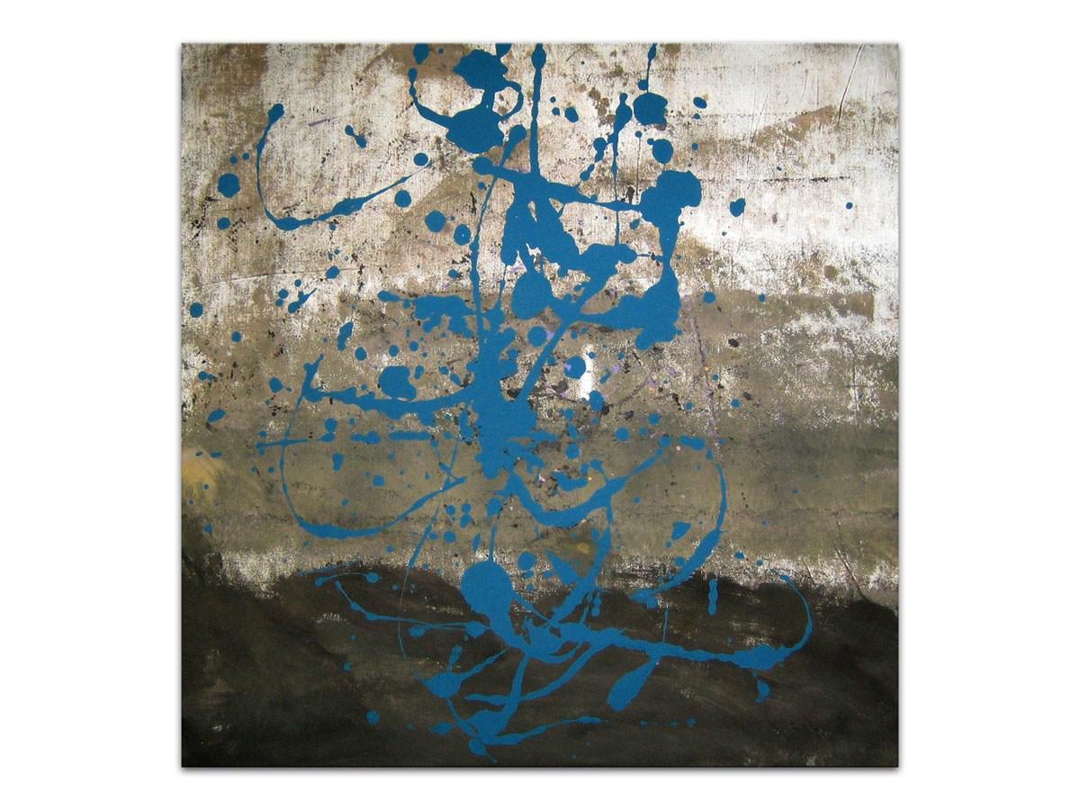 Opremanje stanova slikama iz galerije MAG - slika na platnu 55x55 cm - Plavi vihor - originalna apstraktna slika