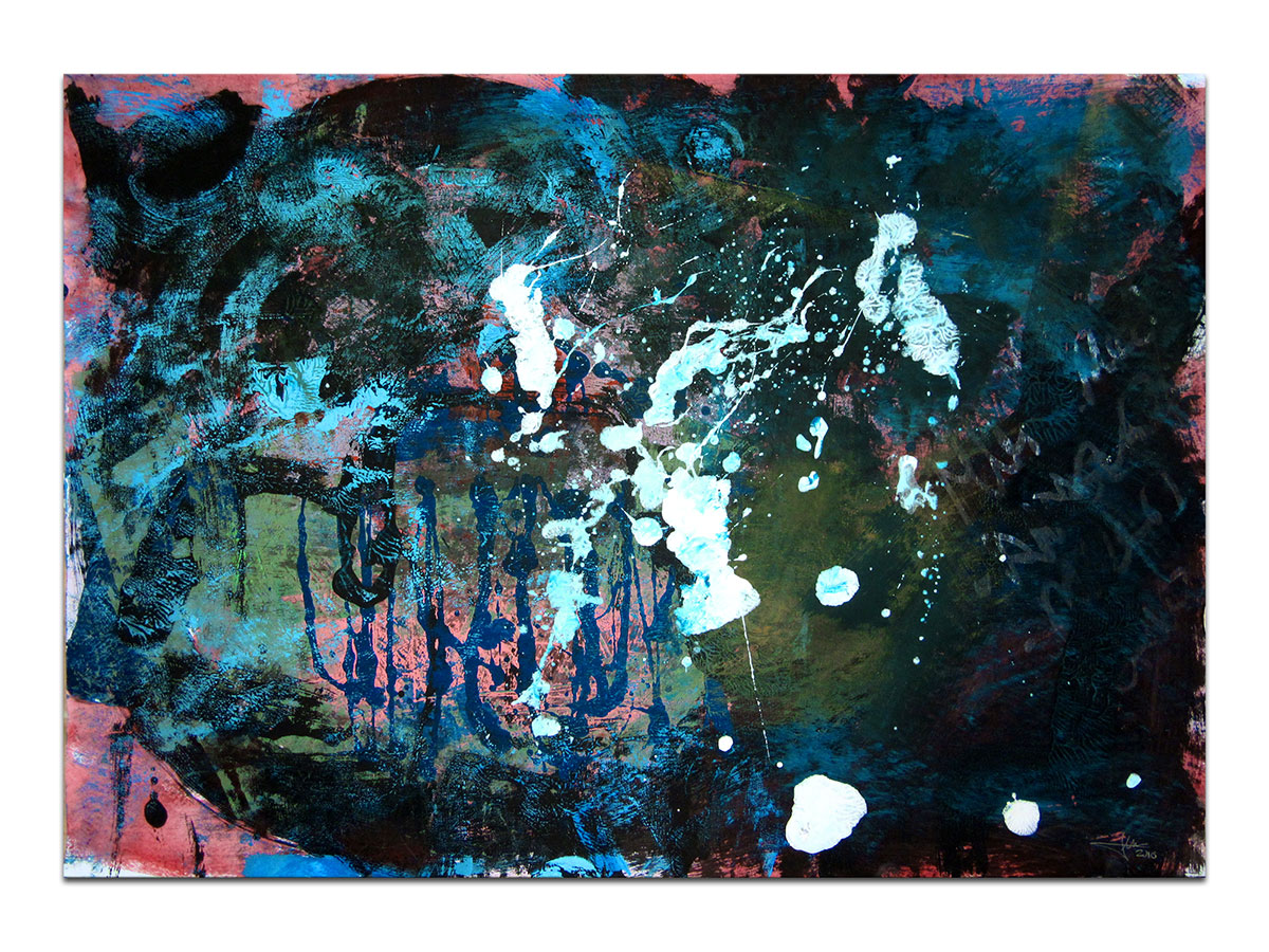 Umjetnička galerija MAG - apstraktna slika Noćno nebo akril na hameru 100x70 cm