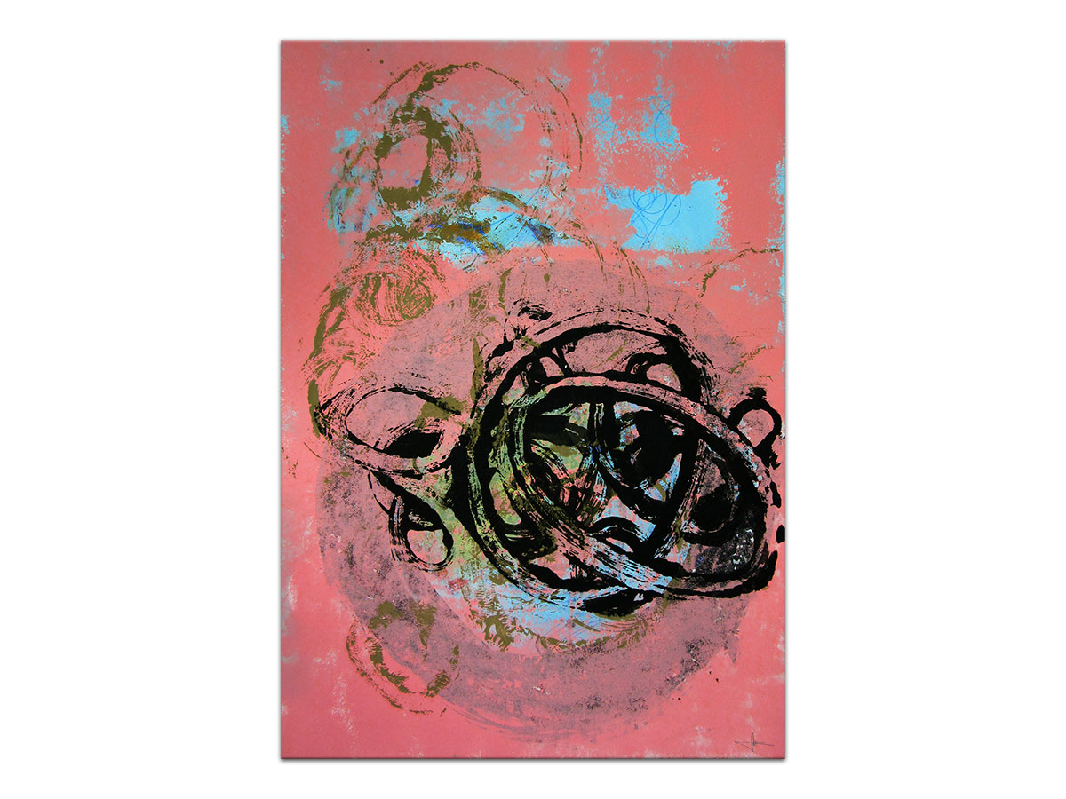 Apstraktni ekspresionizam u galeriji MAG - apstraktna slika Glavata želva akril na hameru 100x70 cm
