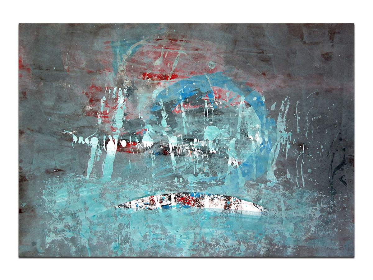 Moderne slike u galeriji MAG - apstraktna slika Ispod tirkizne svile akril na hameru 100x70 cm