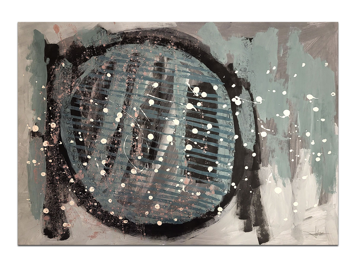 Moderne slike u galeriji MAG - apstraktna slika Mehanička sudba akril na hameru 100x70 cm