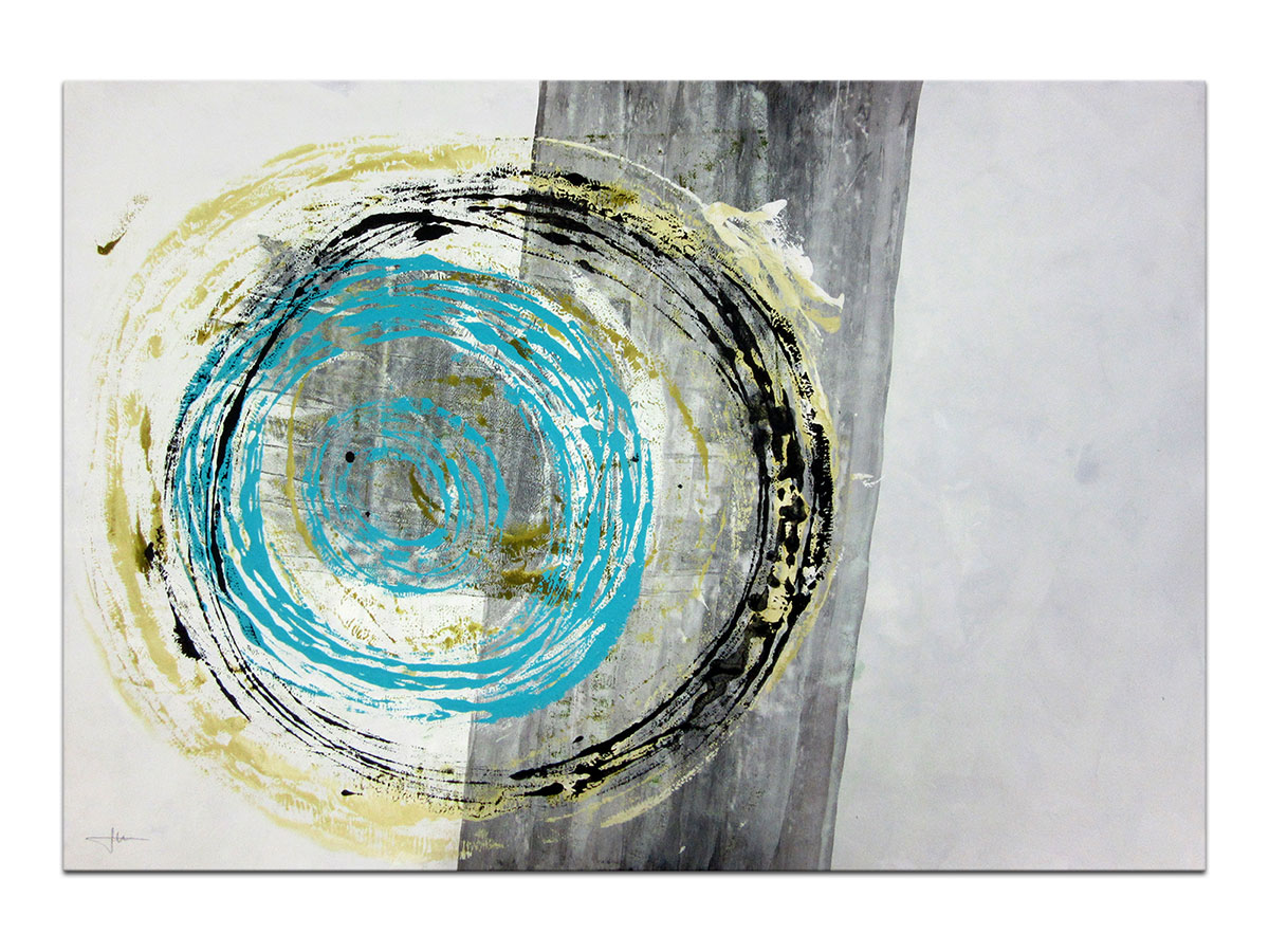 Moderne slike u galeriji MAG - apstraktna slika Širi krugovi akril na hameru 100x70 cm
