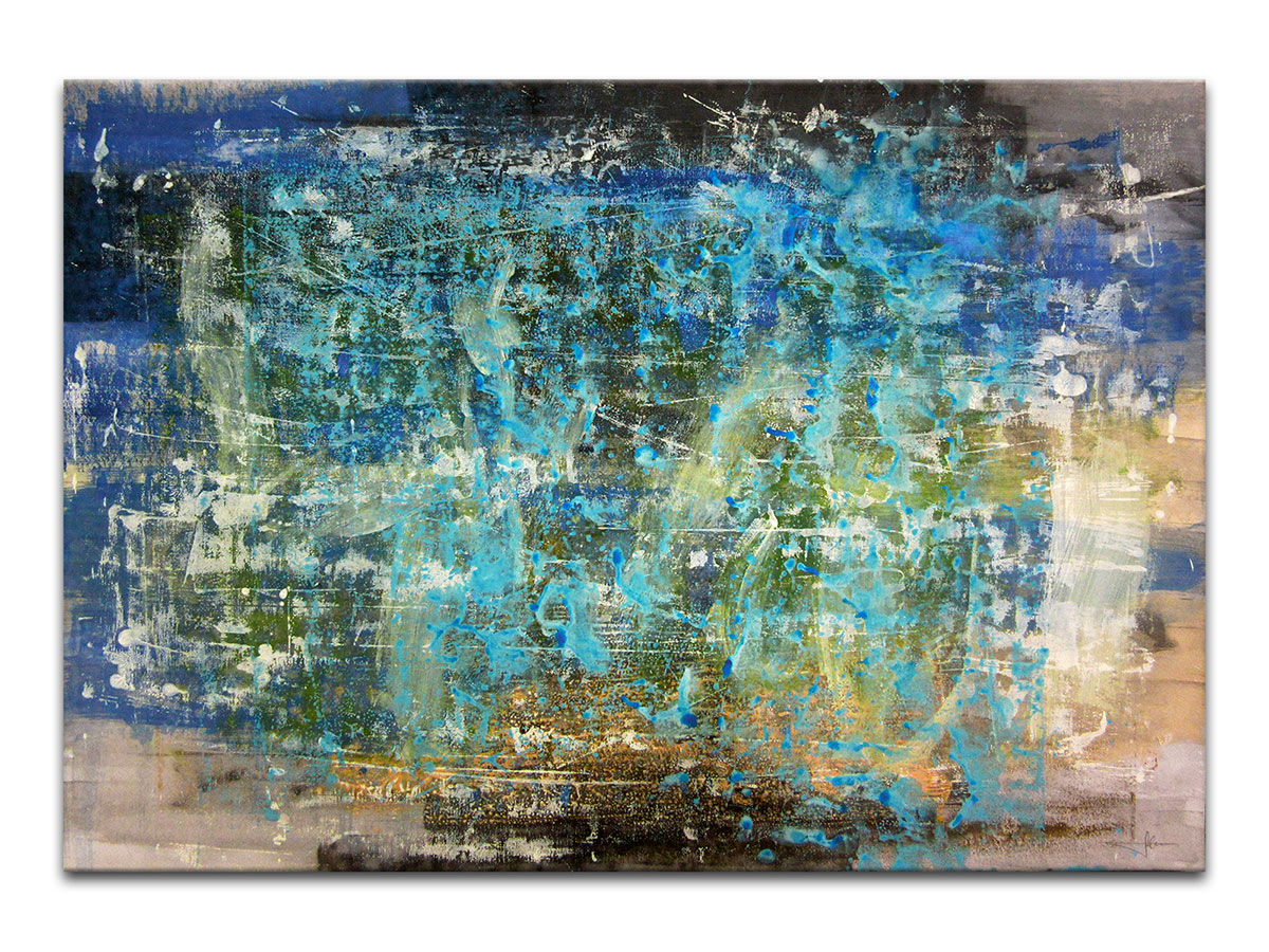Moderne slike u galeriji MAG - apstraktna slika Od postanka svijeta akril na hameru 100x70 cm