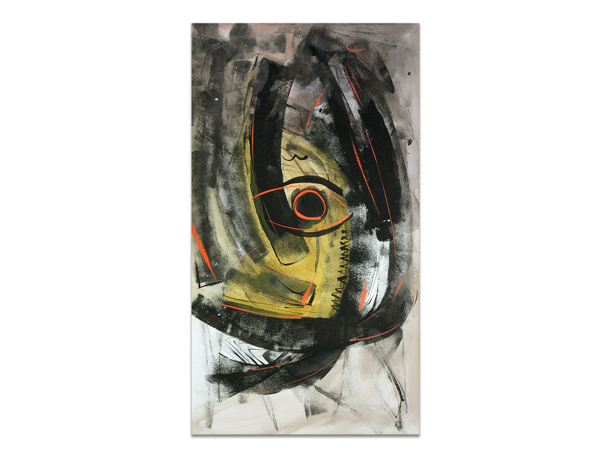 Moderna galerija apstraktnih slika MAG - apstraktna slika Oziros akril na papiru 75x40 cm