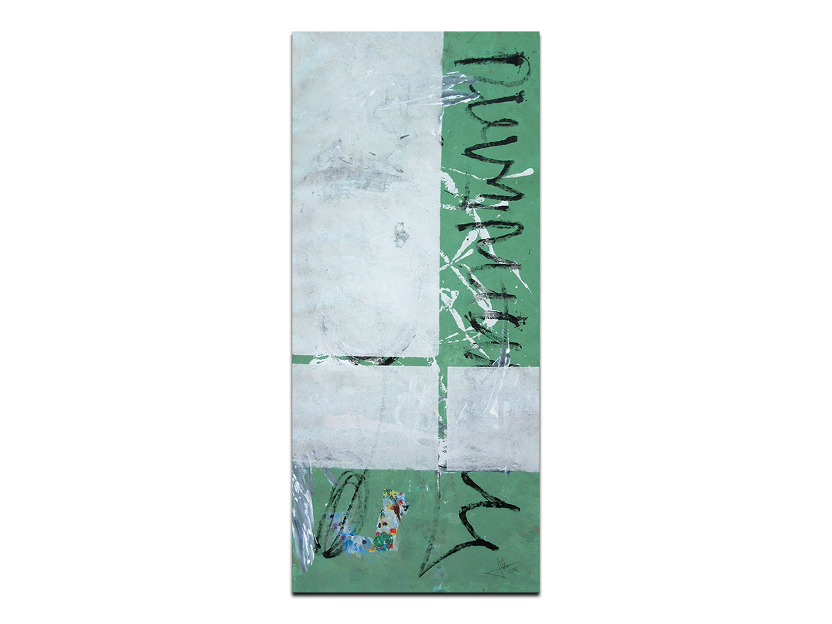 Moderne slike u galeriji MAG - apstraktna slika Raspored u travi akril na platnu 95x40 cm