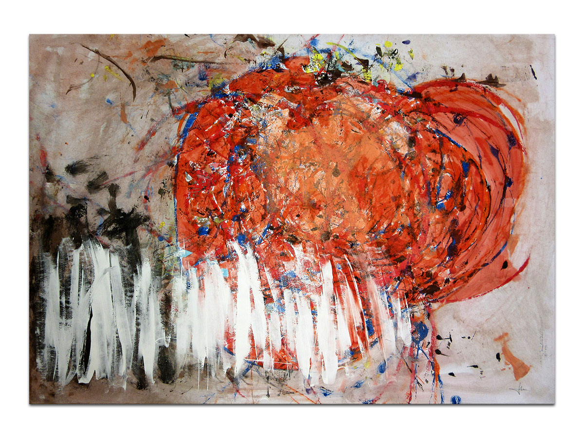 Apstraktni ekspresionizam u galeriji MAG - apstraktna slika U srcu i mislima akril na hameru 100x70 cm