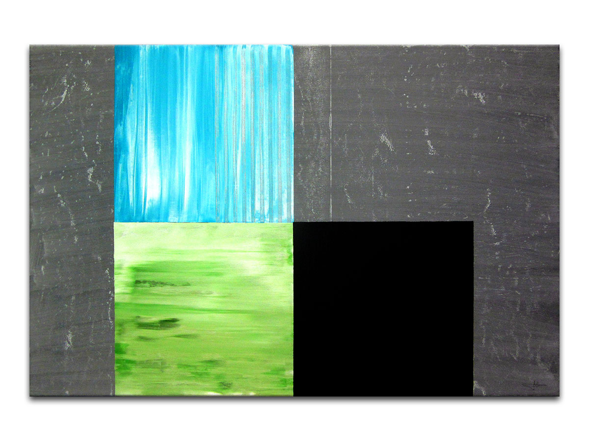 Moderne slike u galeriji MAG - apstraktna slika Nebo, zemlja, noć akril na napetom platnu 120x80 cm