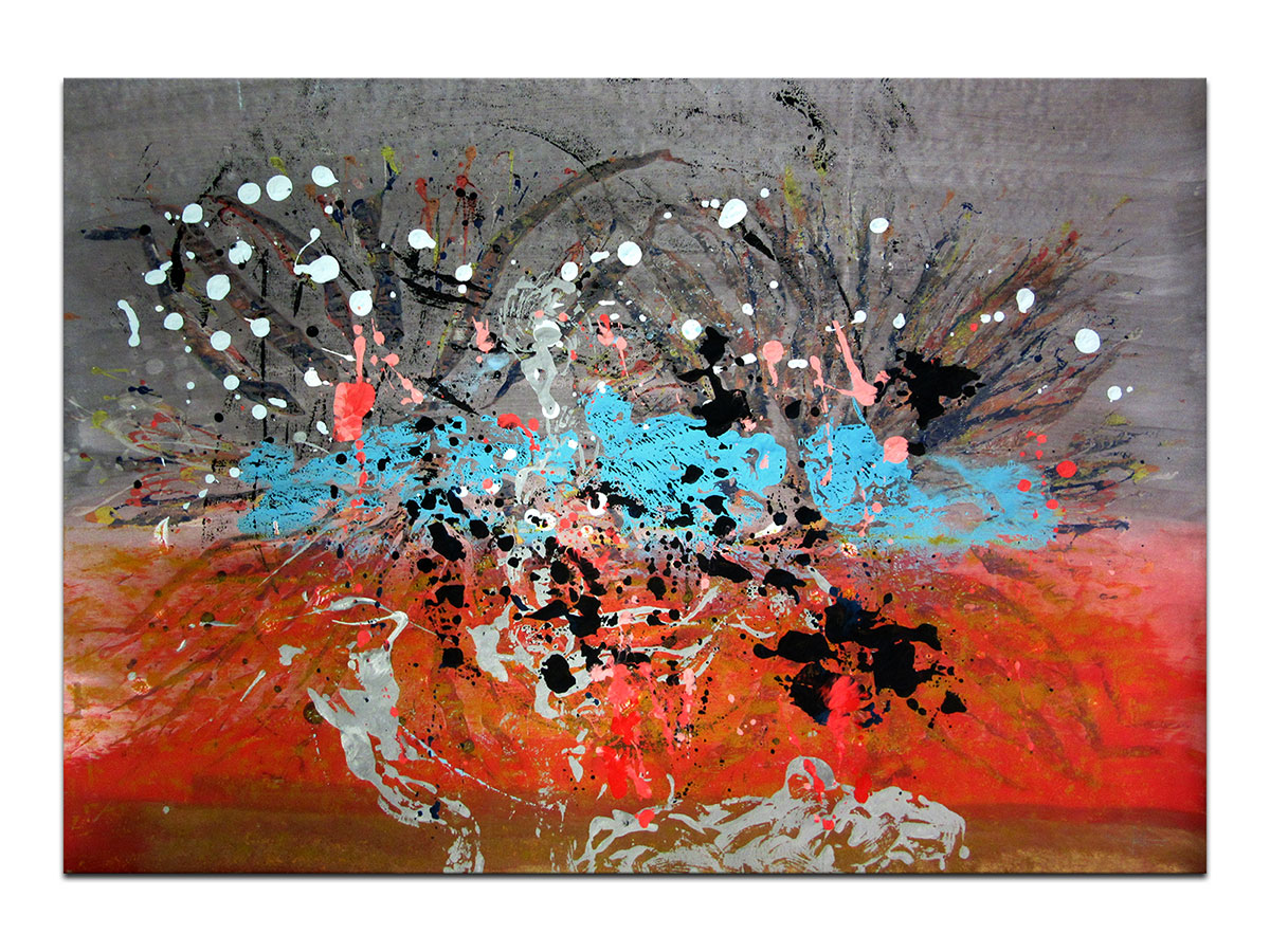 Moderne slike u galeriji MAG - apstraktna slika Zora rudi akril na hameru 100x70 cm
