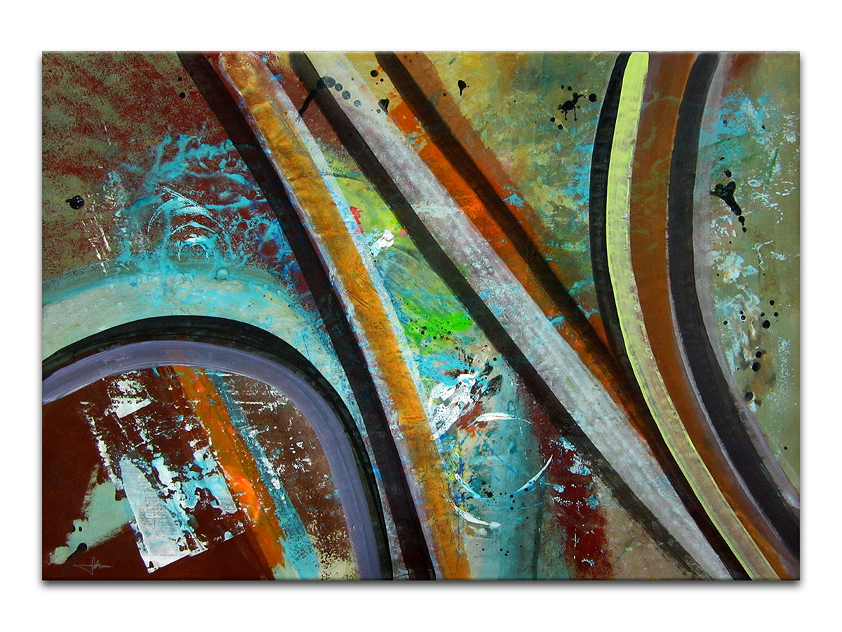 Moderne slike u galeriji MAG - apstraktna slika Linije sreće akril na hameru 100x70 cm
