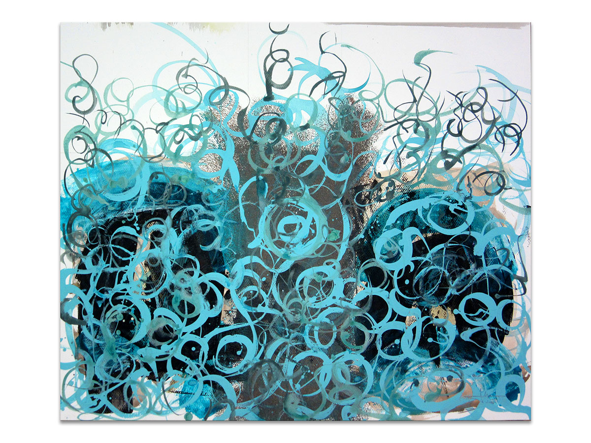 Moderna galerija apstraktnih slika MAG - apstraktna slika Kovrčavi snovi akril na papiru 75x63 cm