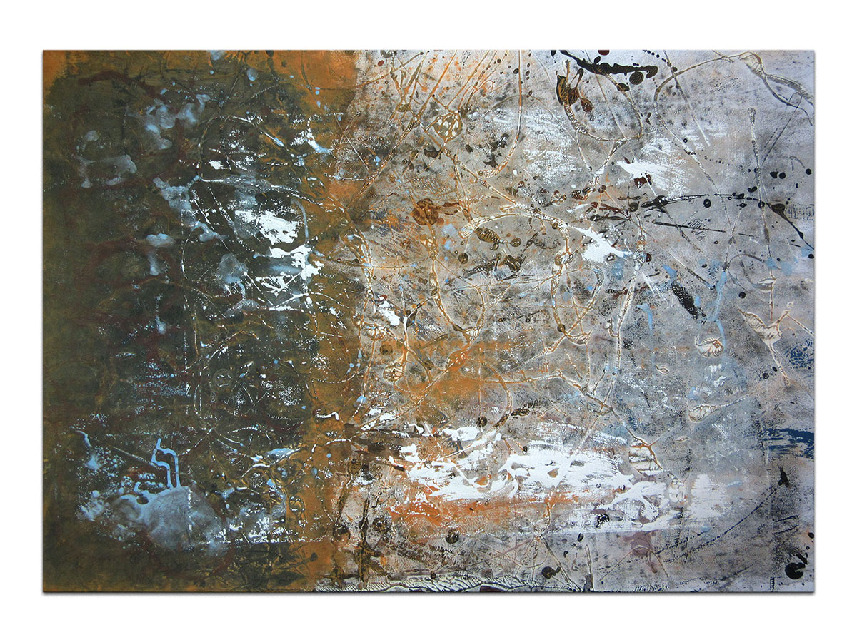 Moderne slike u galeriji MAG - apstraktna slika Zemljani radovi akril na hameru 100x70 cm