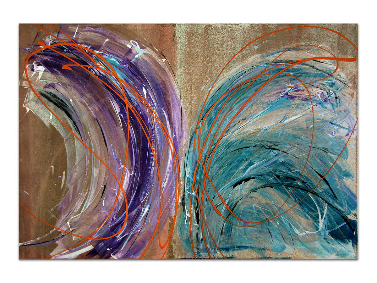 Apstraktni ekspresionizam u galeriji MAG - apstraktna slika Sjećanje jednog leptira akril na platnu 100x70 cm