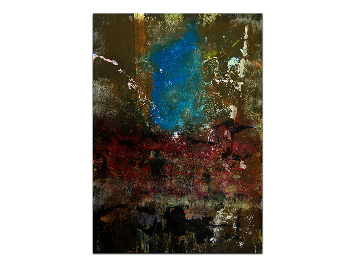 Moderne slike u galeriji MAG - apstraktna slika Plavi dim akril na hameru 30x20 cm