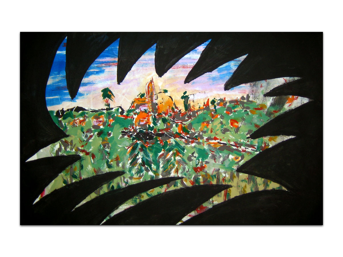 Galerija prodaja slika MAG - U raljama pejzaža - apstraktna slika na platnu 85x50 cm