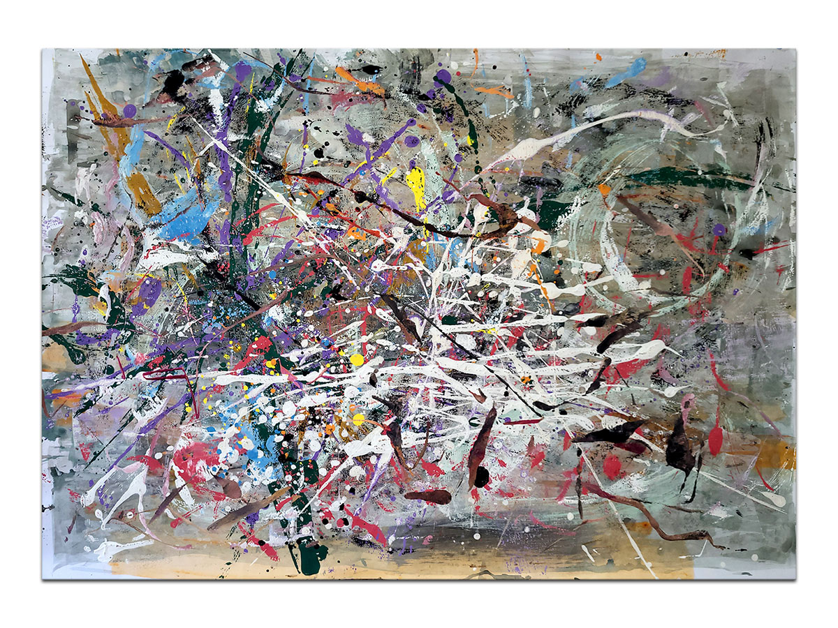 Moderne slike u galeriji MAG - apstraktna slika Kažin akril na hameru 100x70 cm