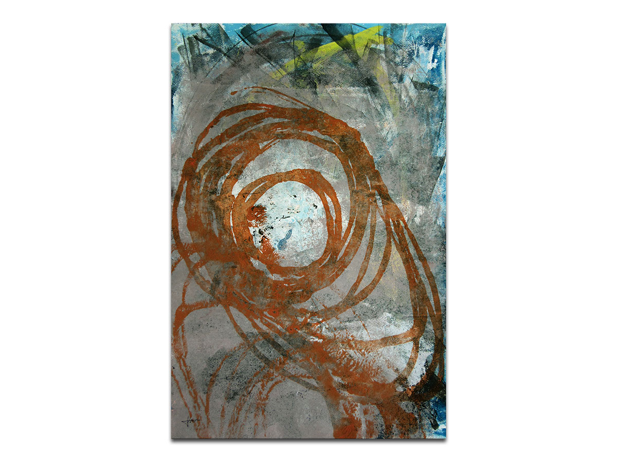 Moderna galerija apstraktnih slika MAG - apstraktna slika Kovitlac naše radosti akril na papiru 75x45 cm