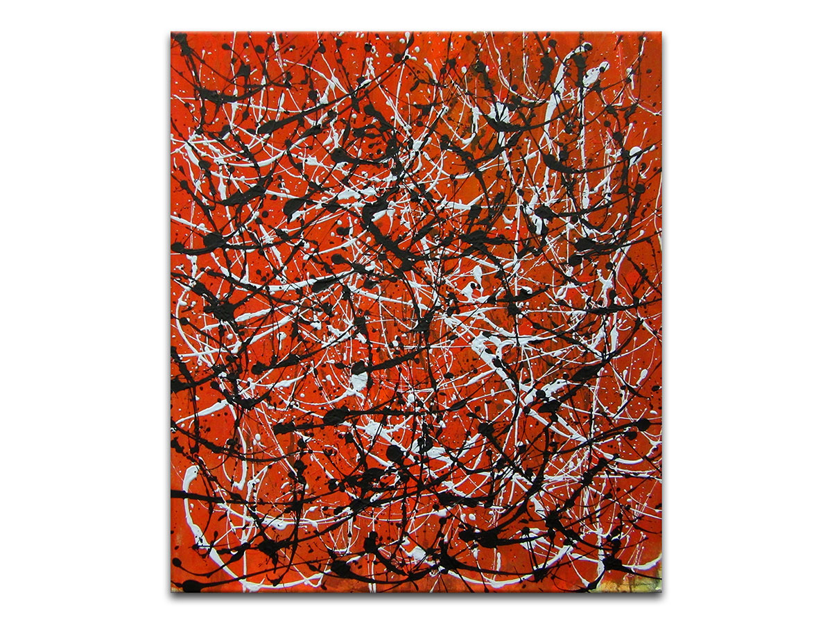 Moderne slike u galeriji MAG - apstraktna slika Pollock in red II akril na napetom platnu 80x70 cm
