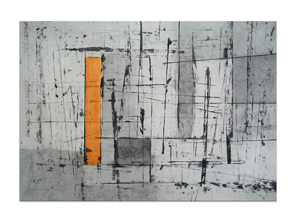 Originalne slike u ponudi galerije MAG - apstraktna slika Orange dip 2 Akril na hameru 100x70 cm