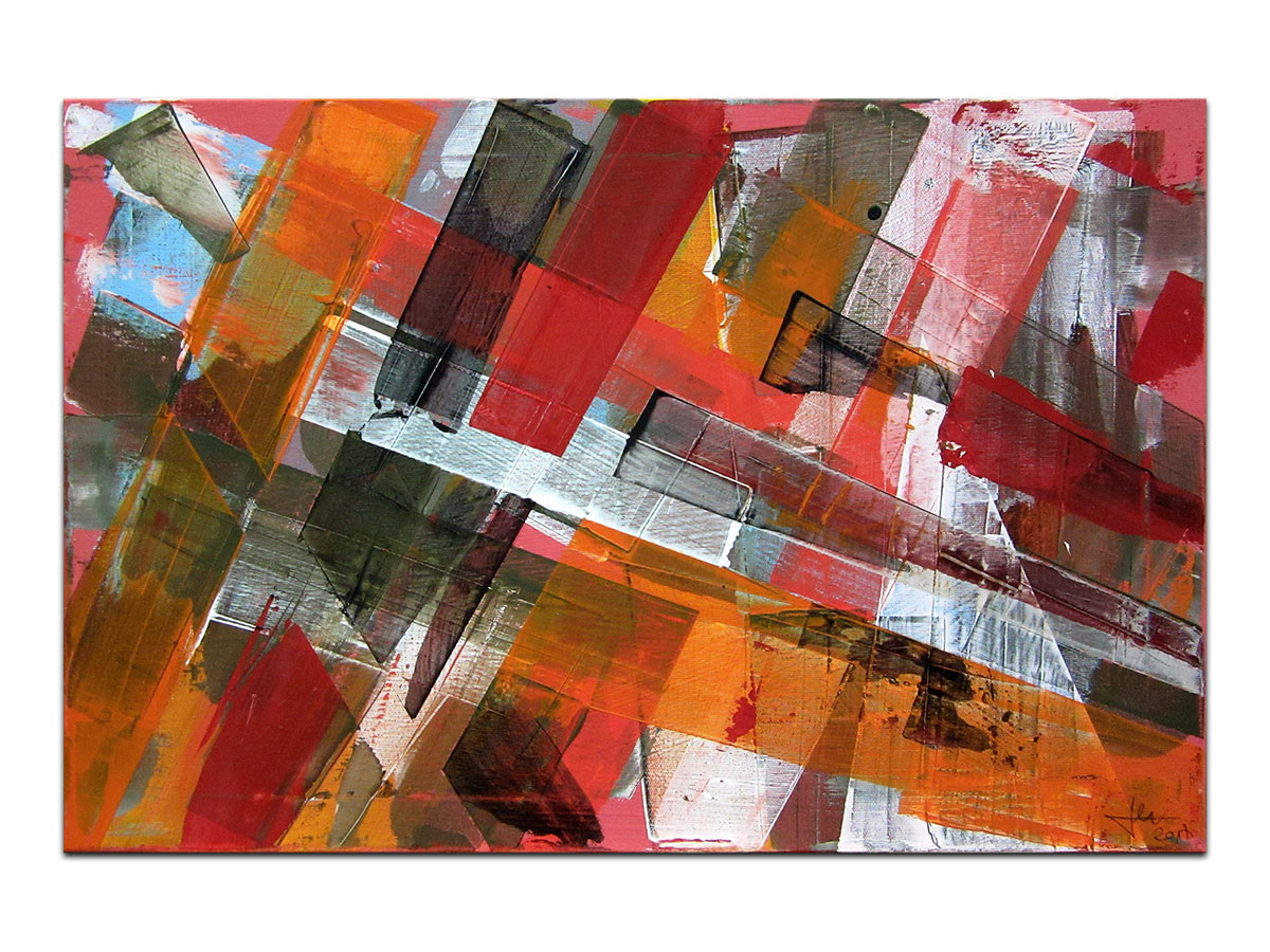 Moderne slike u galeriji MAG - apstraktna slika Smjerovi topline akril na napetom platnu 60x40 cm