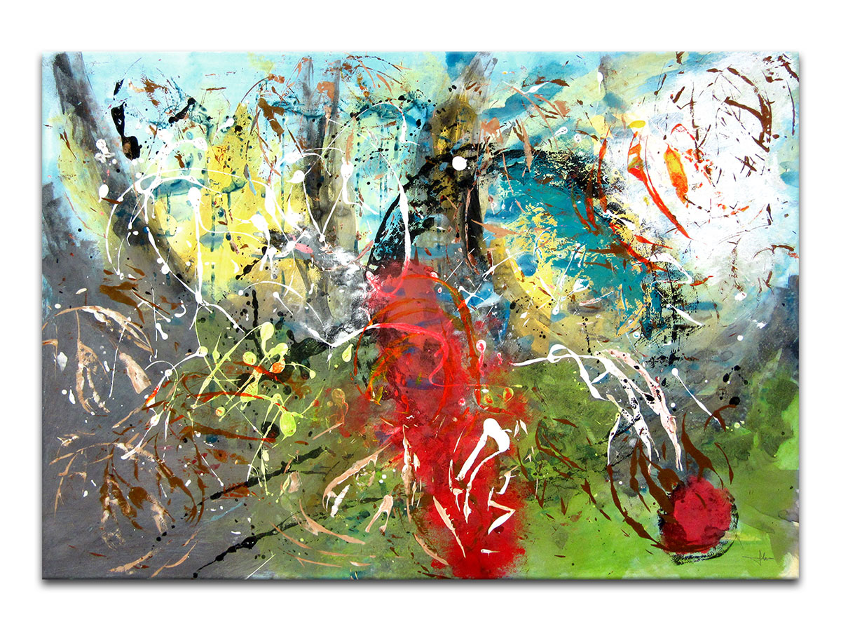 Moderne slike u galeriji MAG - apstraktna slika Rajski vrtovi akril na hameru 100x70 cm