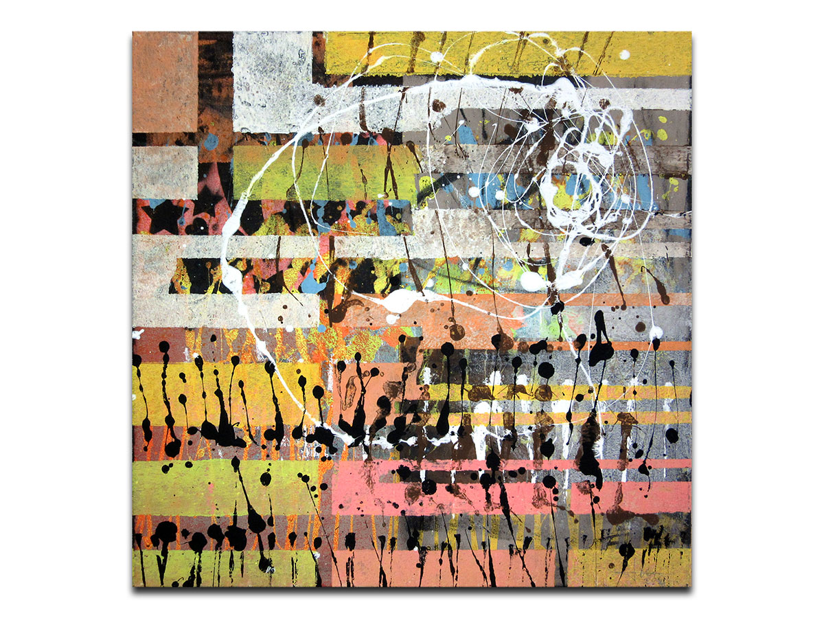 Dnevni boravci uređenje slikama galerije MAG - apstraktna slika Sintetic Love akril na napetom platnu 60x60 cm