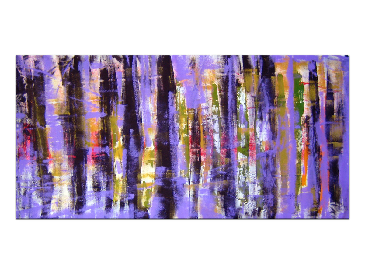 Prodajna galerija slika i umjetnina - MAG galerija - Ljubičasta harmonija - apstraktna slika na platnu 130x65 cm