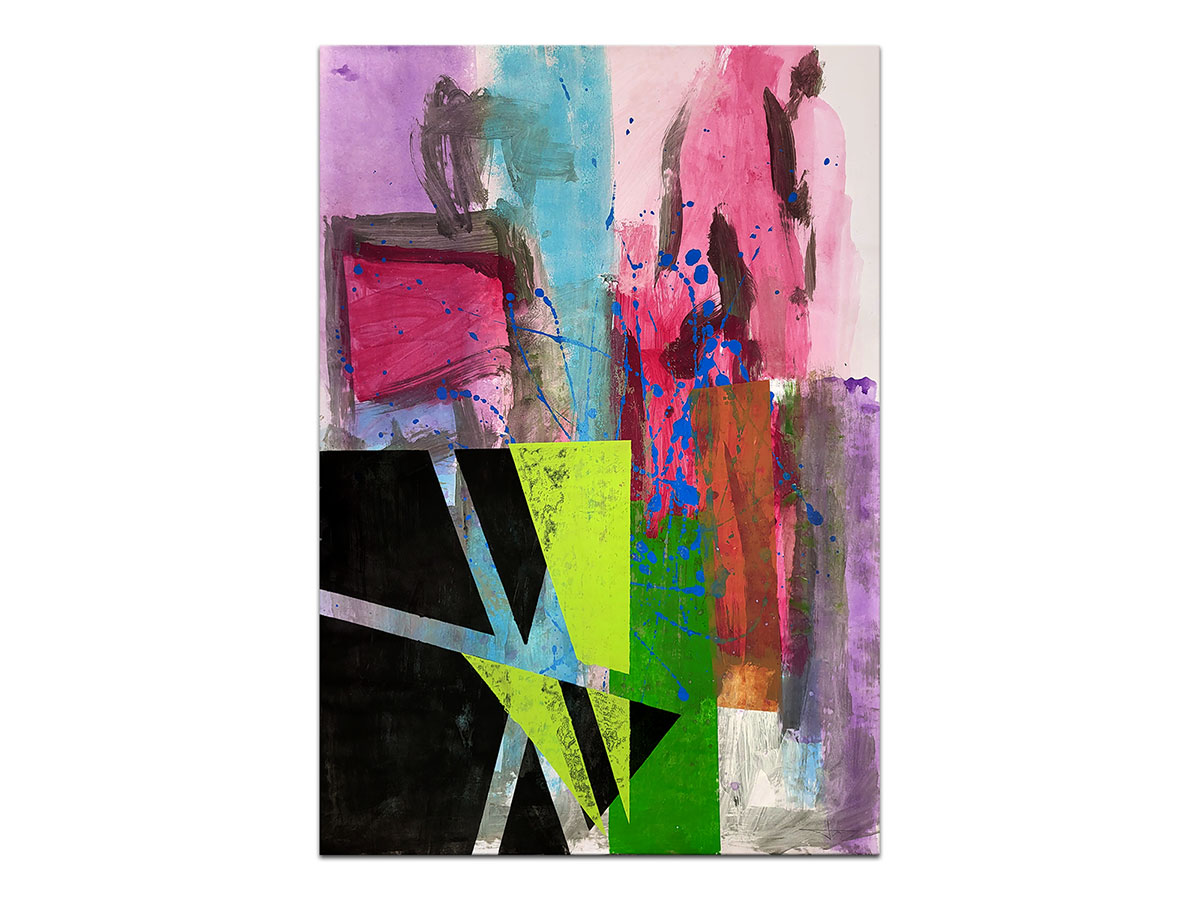 Moderne slike u galeriji MAG - apstraktna slika Konstruktivni razgovori akril na hameru 100x70 cm
