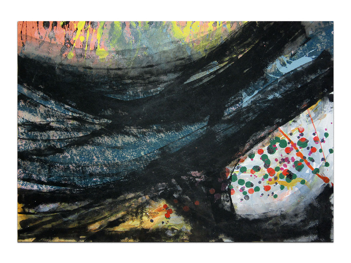 Dnevni boravci uređenje slikama galerije MAG - apstraktna slika Sjaj u tami akril na hameru 100x70 cm