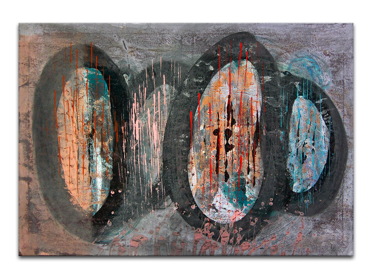 Moderne slike u galeriji MAG - apstraktna slika Astralni megaliti akril na hameru 100x70 cm