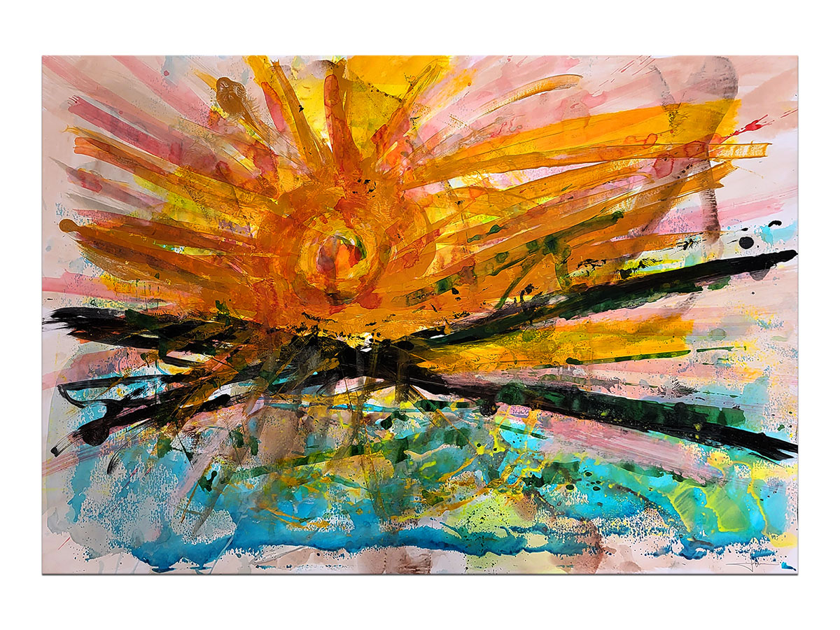 Moderne slike u galeriji MAG - apstraktna slika Sunce ponosno akril na hameru 100x70 cm