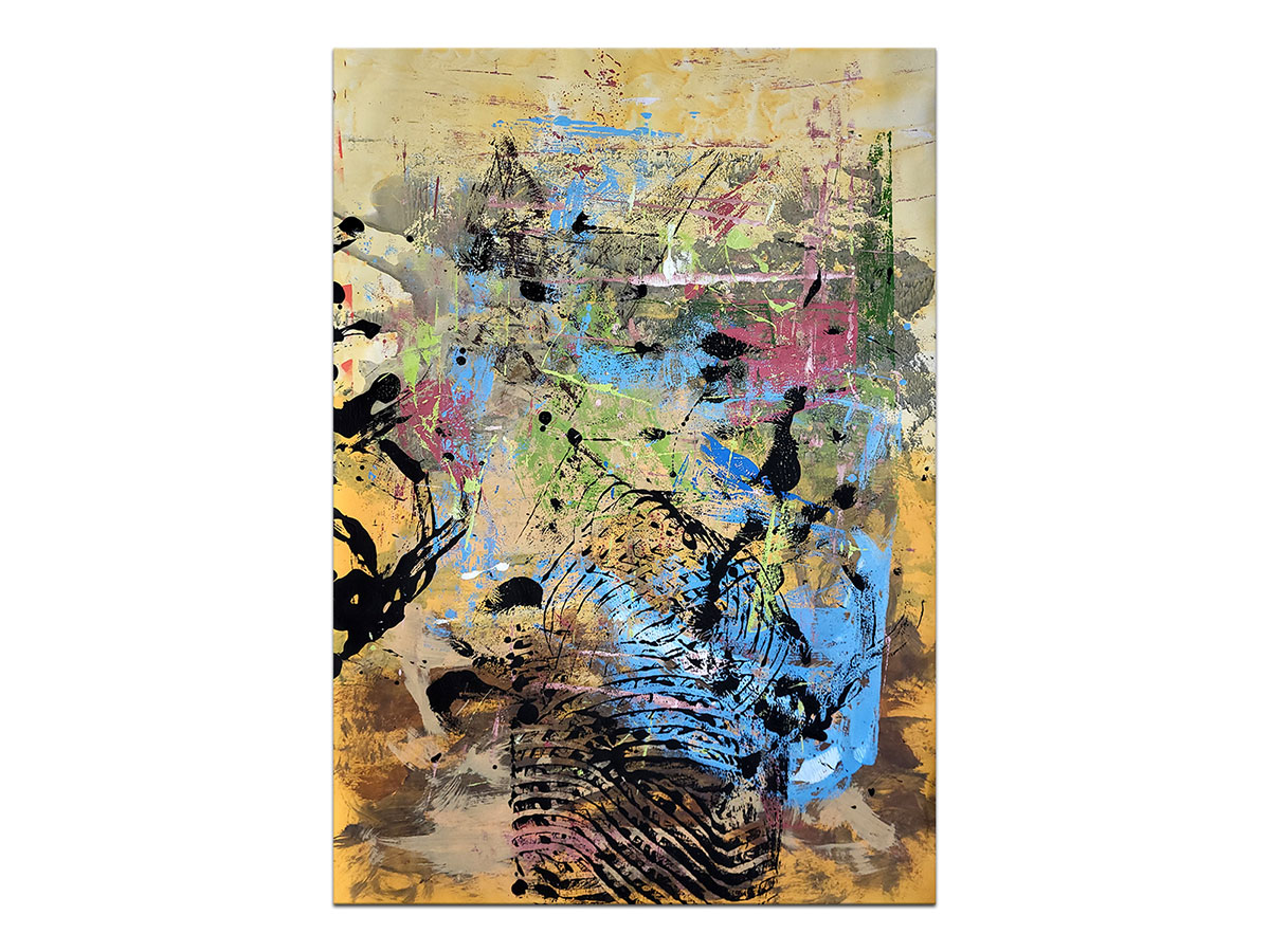 Moderne slike u galeriji MAG - apstraktna slika Arhitektura sutrašnjice akril na hameru 100x70 cm