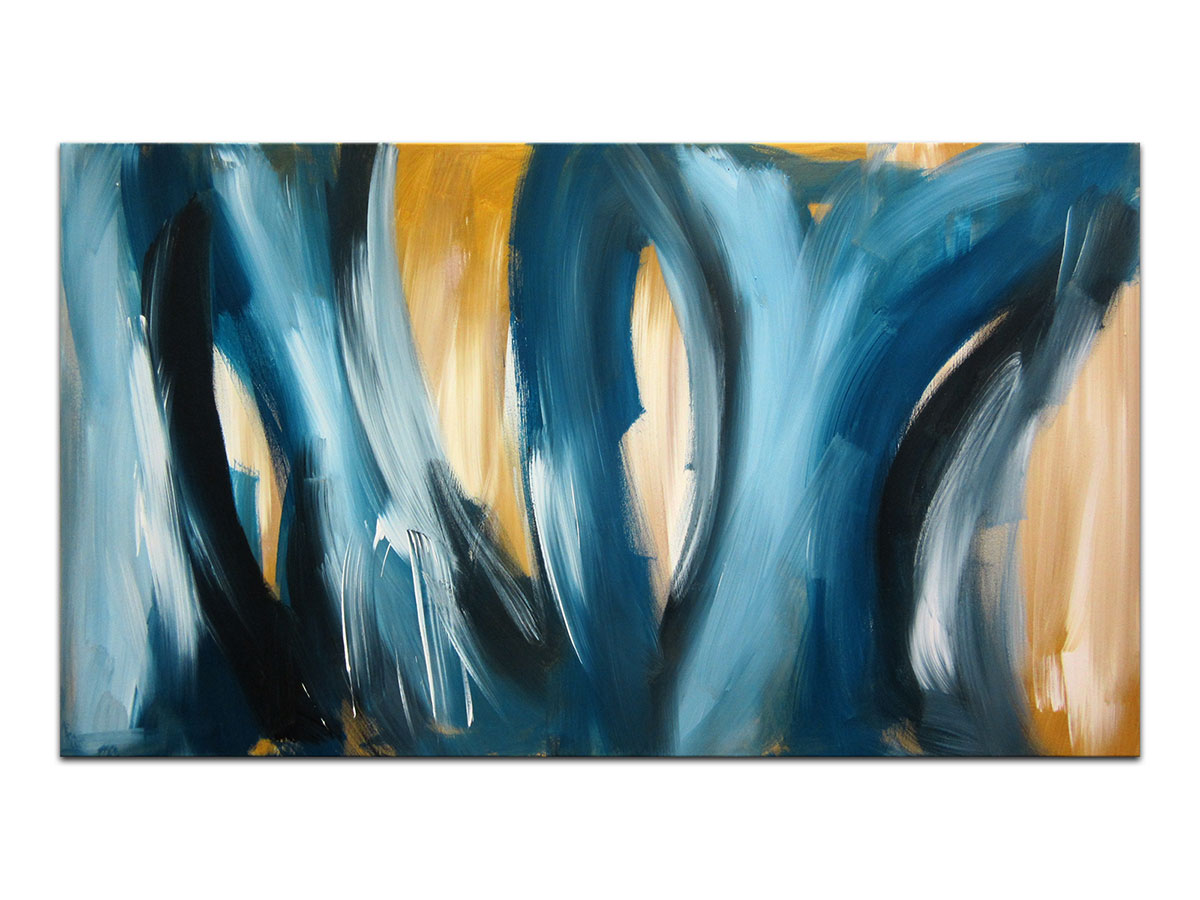 Moderne slike u galeriji MAG - apstraktna slika Ushit plavetnila akril na napetom platnu 140x80 cm