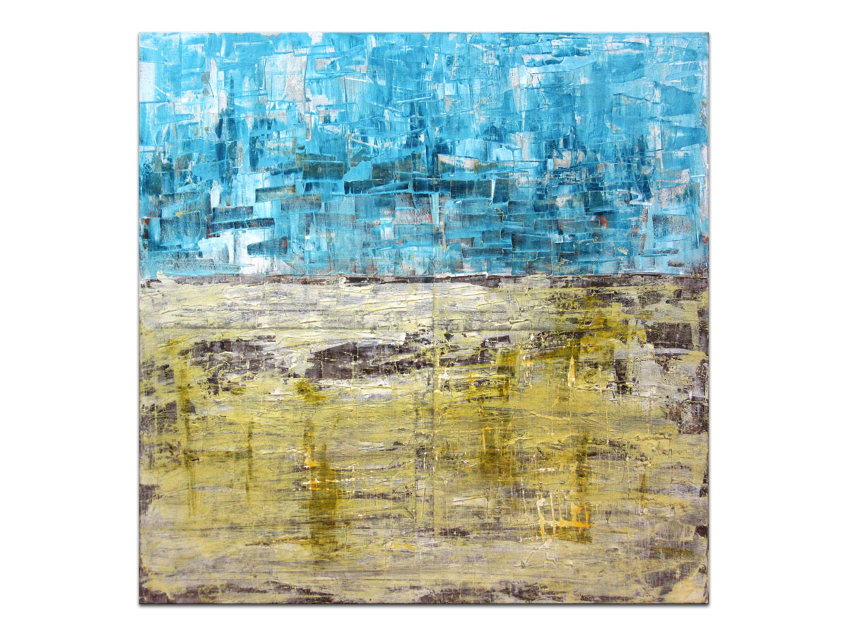 Moderne slike velikog formata u ponudi galerije MAG - apstraktna slika Azurna obala akril na platnu 100x100 cm